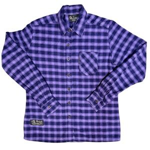 The Vermont Flannel Co. Plaid Button Down Shirt Long Sleeve Medium Purple Navy